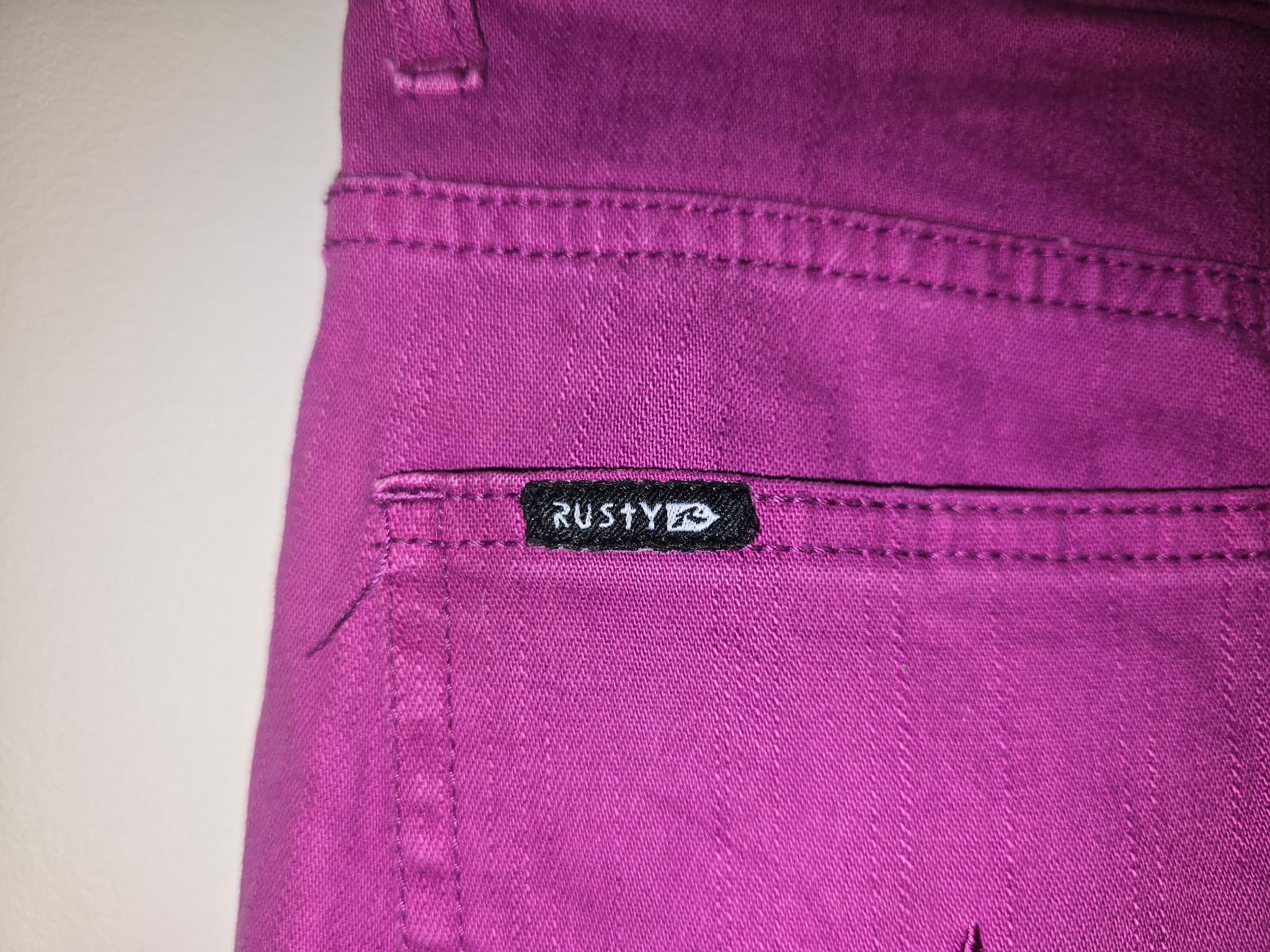 RUSTY Skinny Jeans Ankle Zip Magenta Women's 8 — photo 7 of 8