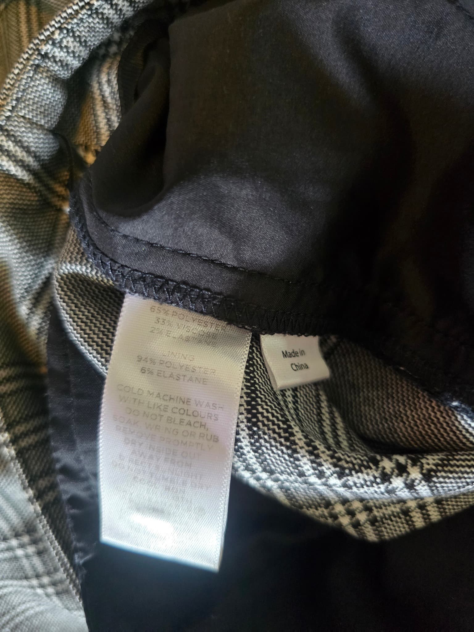 SABA High-Waisted Trousers Glen Plaid Grey Women's 6 — photo 6 of 6