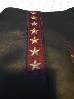 Saint Laurent Claudius Embroidered Lambskin Leather Shorts Black Burgundy Gold Women's 6 — photo 17 of 17