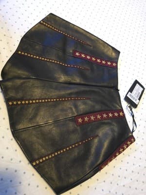 Saint Laurent Claudius Embroidered Lambskin Leather Shorts Black Burgundy Gold Women's 6 — photo 7 of 17