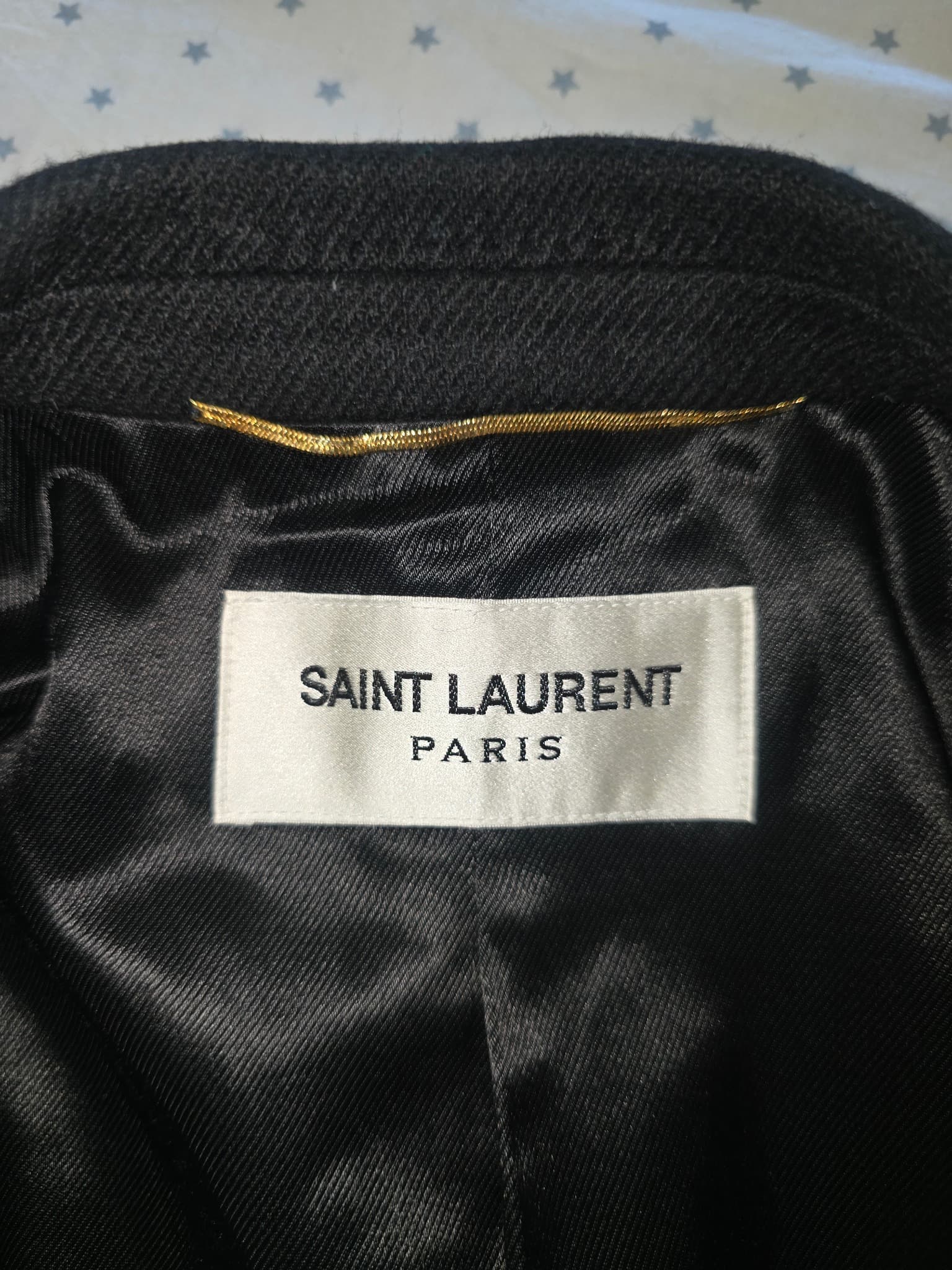 Saint Laurent Paris Black Wool Long Coat F42 US 10 Manteau Single Breasted YSL — photo 10 of 13