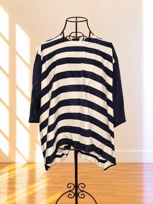 Sass & Bide The Regal Line Striped Tunic Blouse Navy Cream Women's 10 — photo 1 of 4