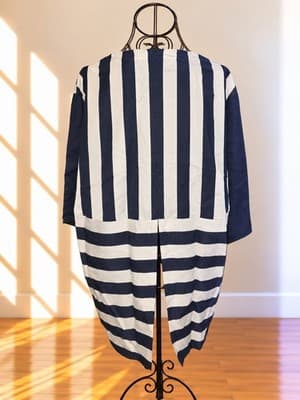 Sass & Bide The Regal Line Striped Tunic Blouse Navy Cream Women's 10 — photo 2 of 4