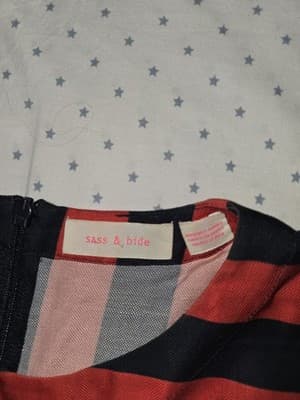 Sass & Bide Tunic Top Striped Red Navy Women's 6 — photo 3 of 4