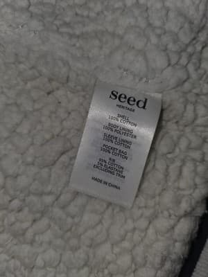 Seed Heritage Sherpa-Lined Full Zip Hoodie Navy Women's 10 — photo 5 of 6