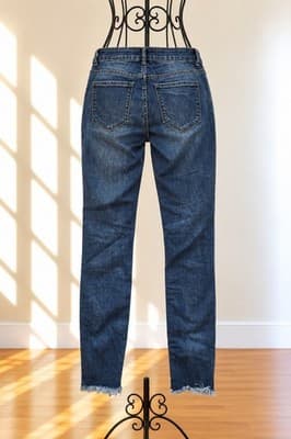 Seed Heritage Straight Leg Jeans Frayed Hem Blue Women's 10 — photo 2 of 3