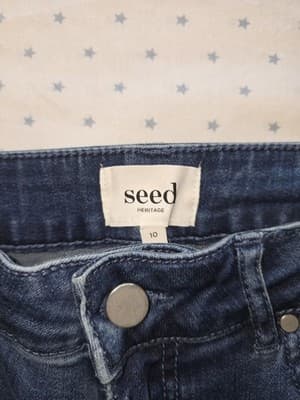 Seed Heritage Straight Leg Jeans Frayed Hem Blue Women's 10 — photo 3 of 3