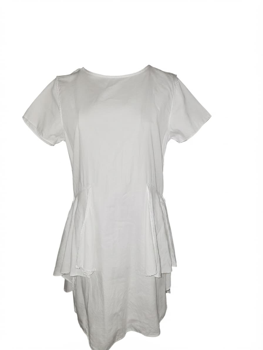 Shakuhachi Peplum Mini Dress Exposed Back Zipper White Women's 8 — photo 1 of 6