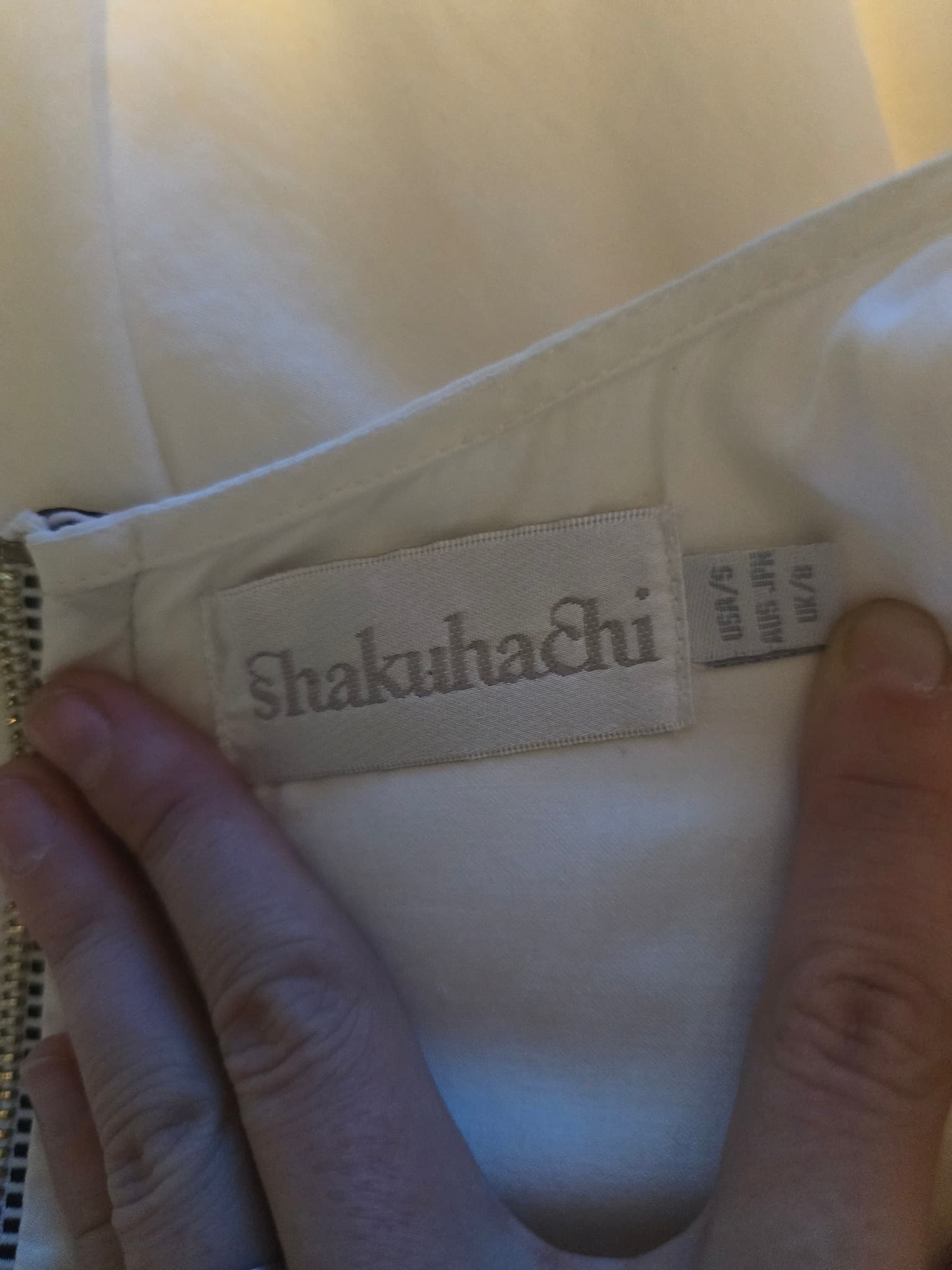 Shakuhachi Peplum Mini Dress Exposed Back Zipper White Women's 8 — photo 5 of 6