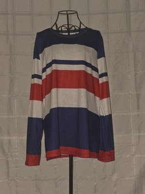 ShallWe Long Sleeve T-Shirt Striped Red White Blue Women's XL — photo 1 of 4