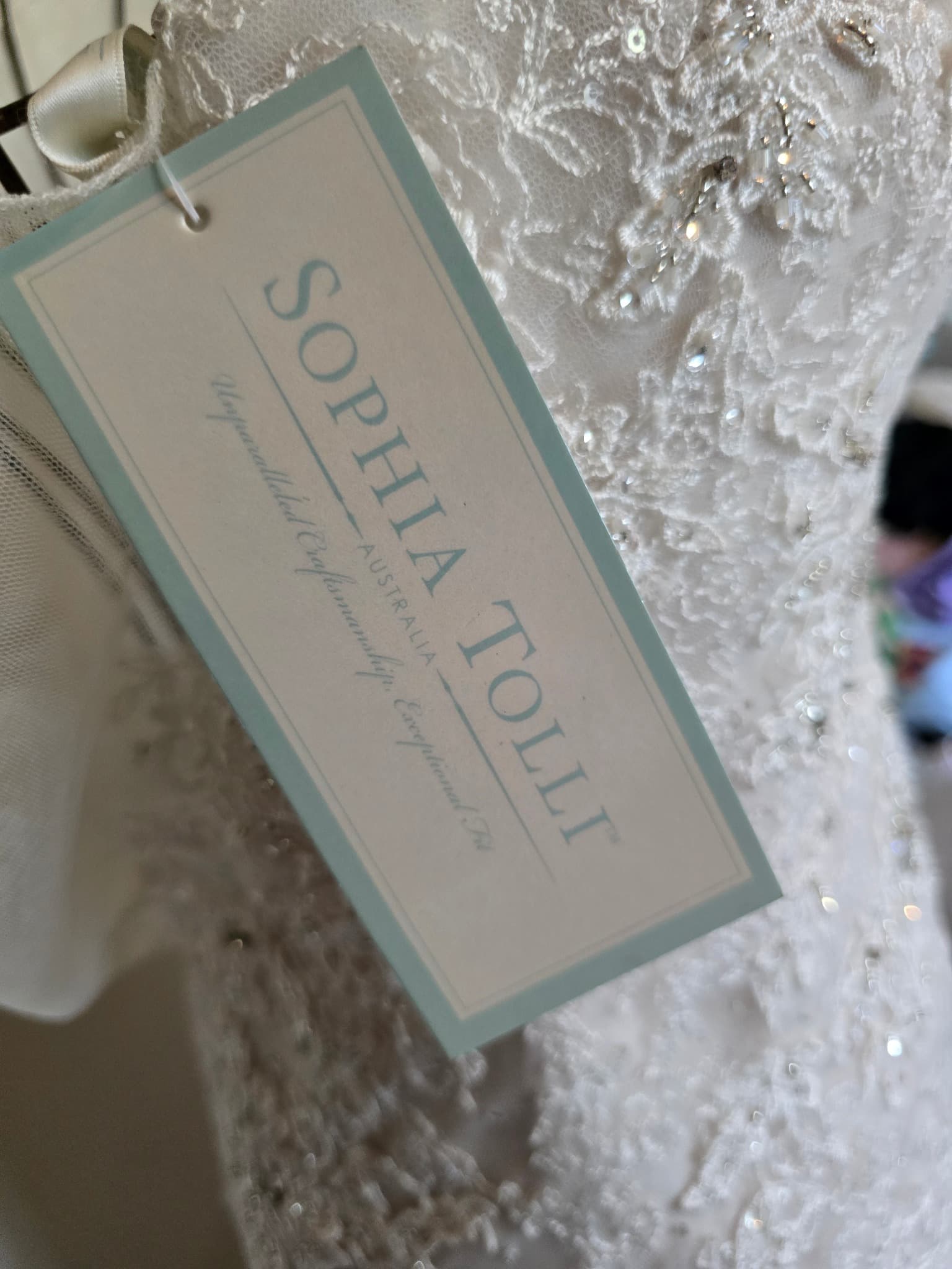 Sophia Tolli Mermaid Wedding Dress Beaded Lace Ivory Women's 12 — photo 4 of 13