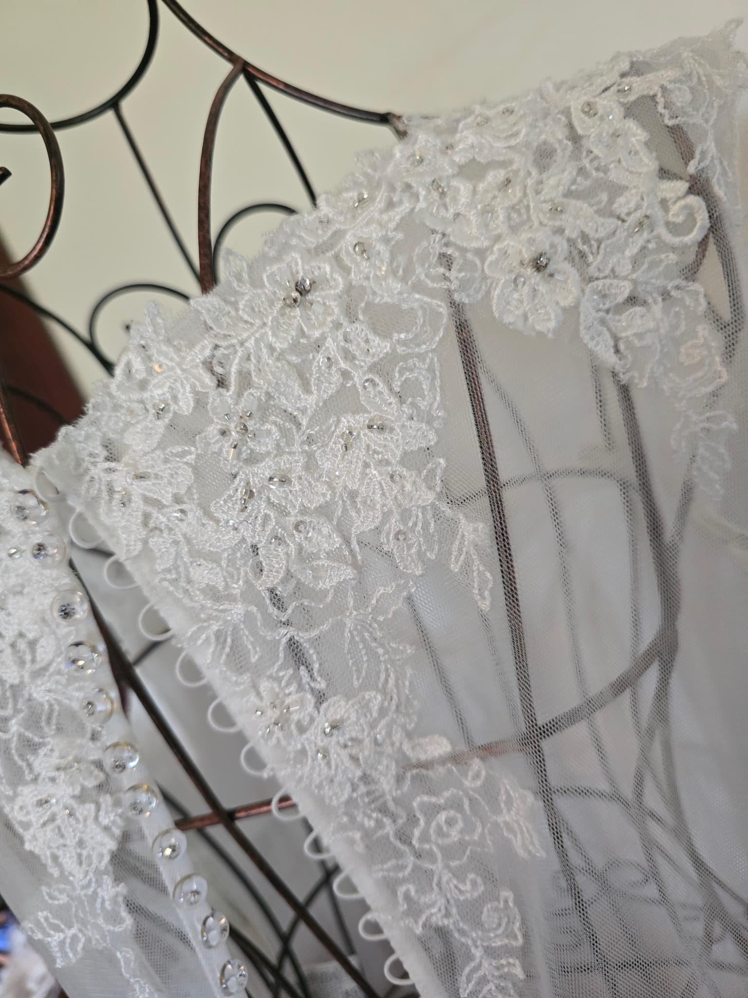 Sophia Tolli Mermaid Wedding Dress Beaded Lace Ivory Women's 12 — photo 7 of 13