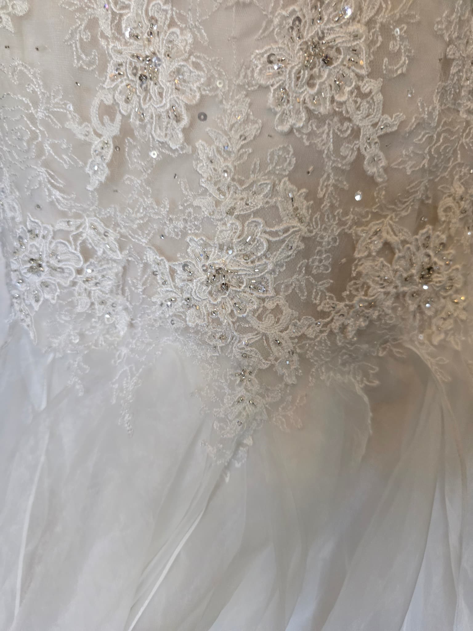 Sophia Tolli Mermaid Wedding Dress Beaded Lace Ivory Women's 12 — photo 9 of 13
