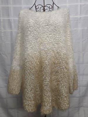 Space+3 Fuzzy Eyelash Knit Sweater Ombre Cream Beige Women's S/M — photo 1 of 4