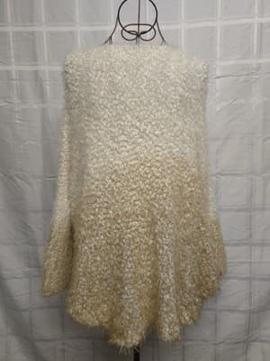 Space+3 Fuzzy Eyelash Knit Sweater Ombre Cream Beige Women's S/M — photo 2 of 4