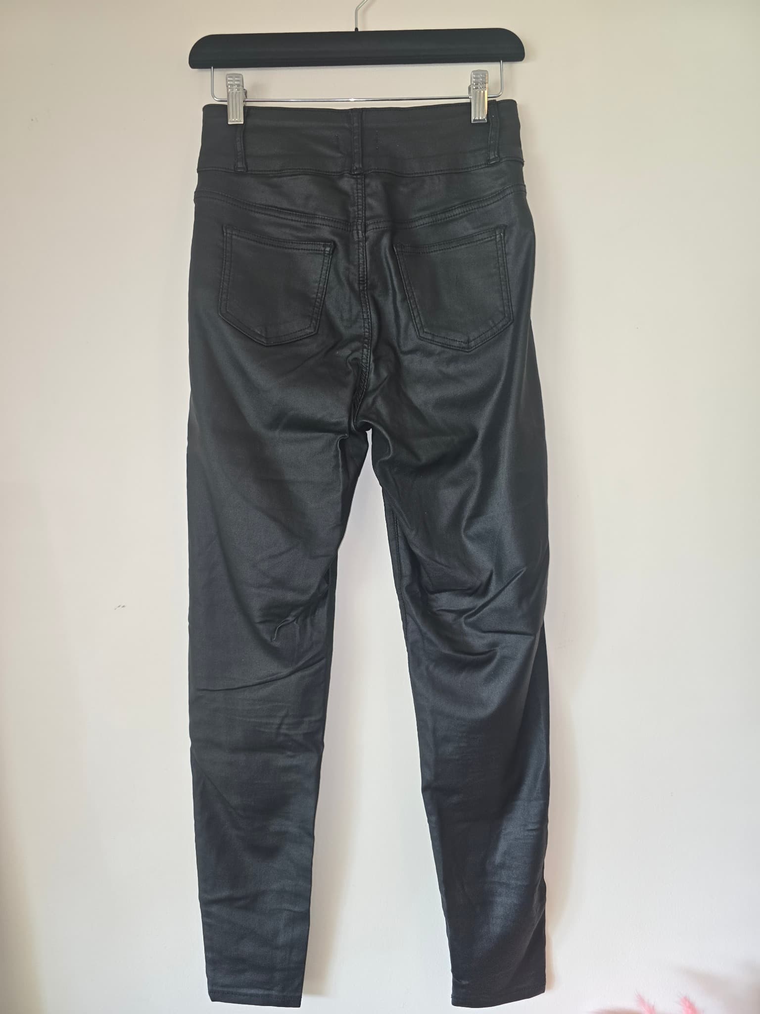 STNDRD DENIM High-Waisted Coated Skinny Jeans Black Women's 10 — photo 3 of 6