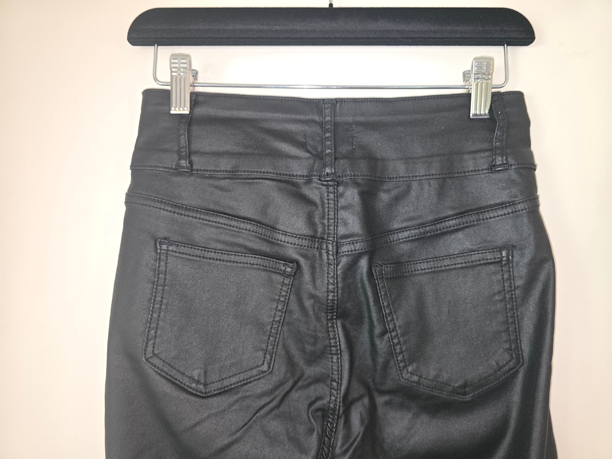 STNDRD DENIM High-Waisted Coated Skinny Jeans Black Women's 10 — photo 4 of 6