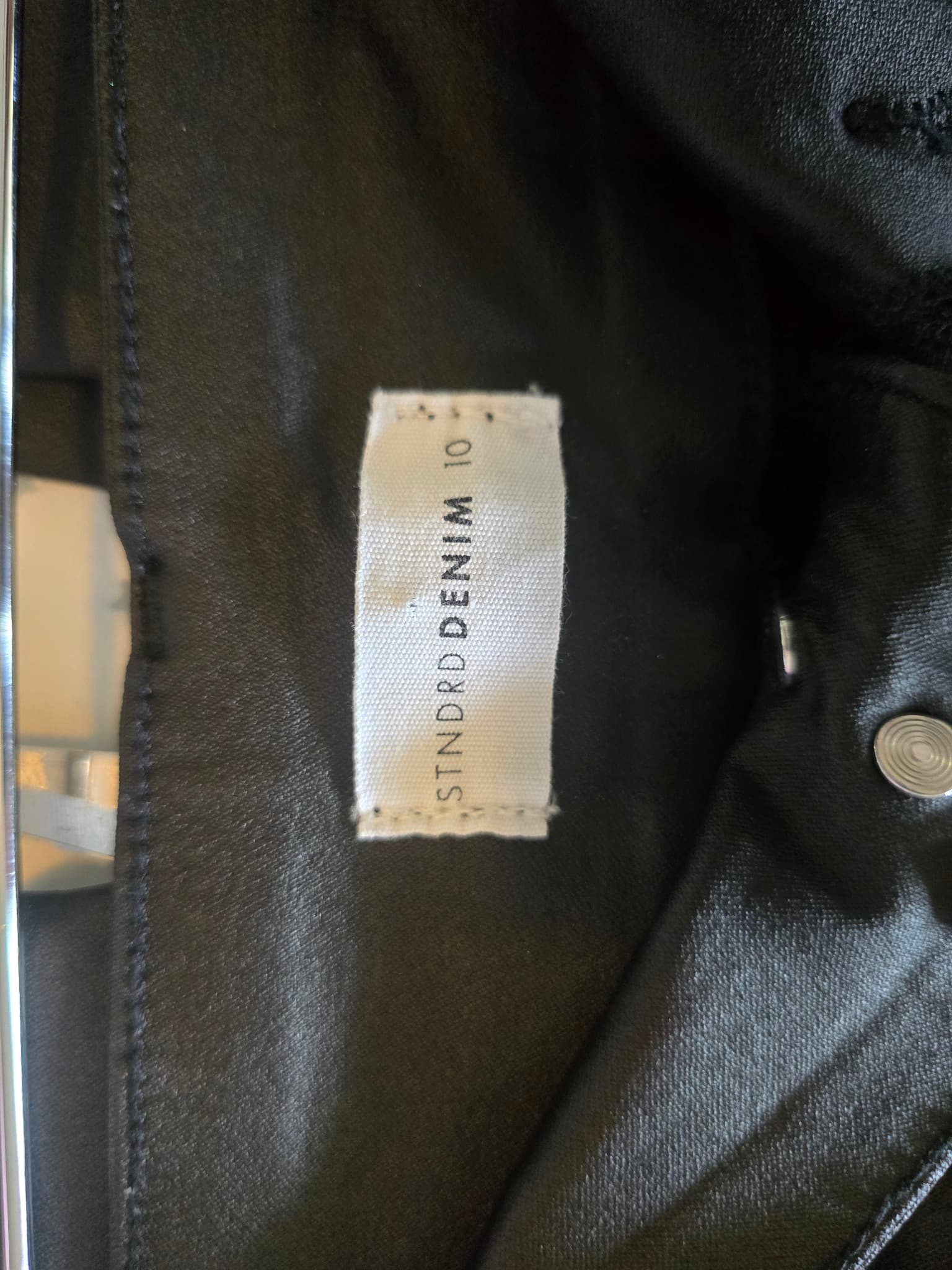 STNDRD DENIM High-Waisted Coated Skinny Jeans Black Women's 10 — photo 5 of 6