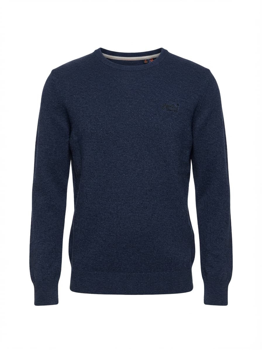 Superdry Crew Neck Knit Sweater Embroidered Logo Navy Blue Men's XL — photo 1 of 6