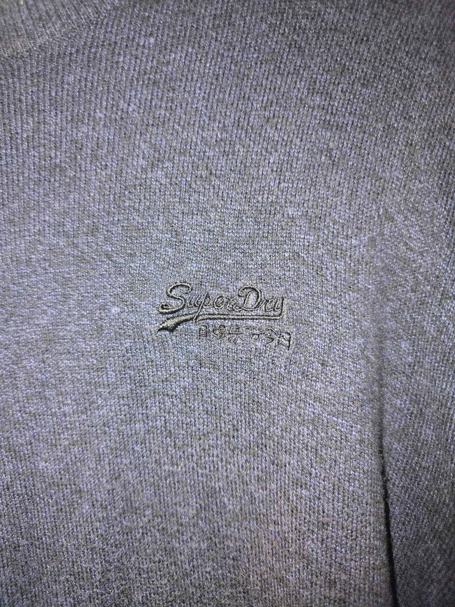 Superdry Crew Neck Knit Sweater Embroidered Logo Navy Blue Men's XL — photo 2 of 6