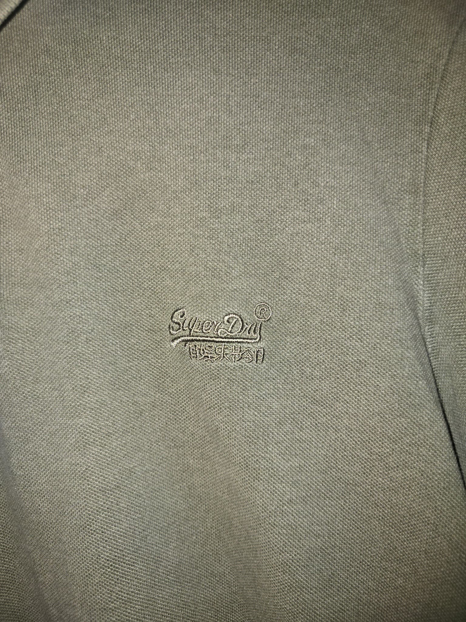 Superdry Pique Polo Shirt Embroidered Logo Olive Green Men's 2XL — photo 2 of 7