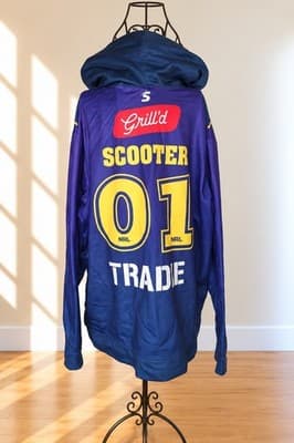 Suzuki Melbourne Storm NRL Training Hoodie Colourblock Purple Navy Yellow Men's 2XL — photo 2 of 3