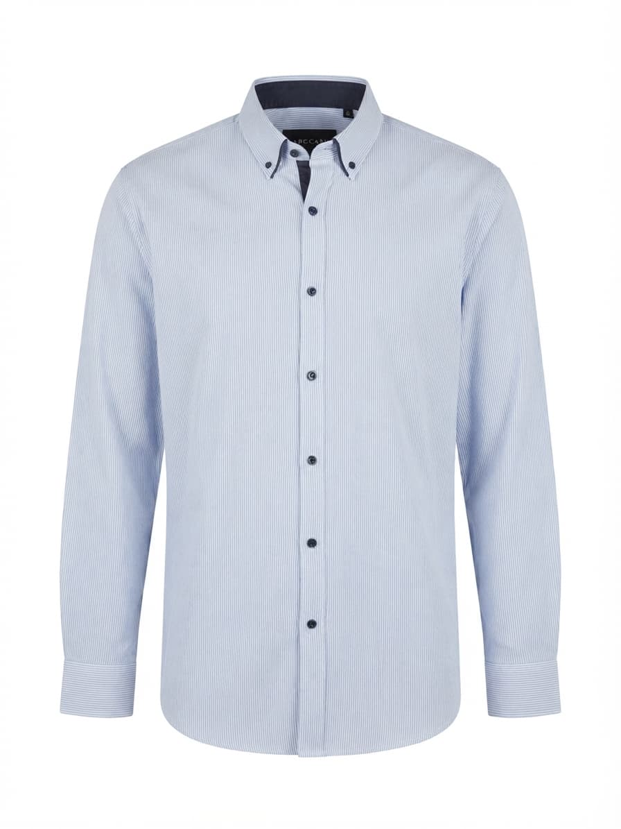Tarocash Dress Shirt Pinstripe Long Sleeve White/Blue Men's 2XL — photo 1 of 6