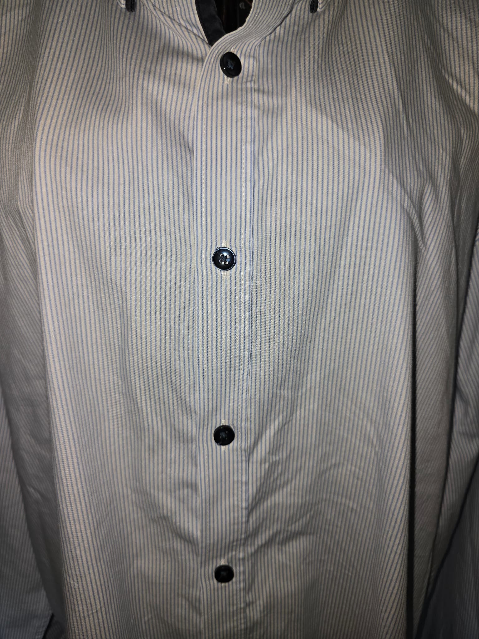 Tarocash Dress Shirt Pinstripe Long Sleeve White/Blue Men's 2XL — photo 3 of 6
