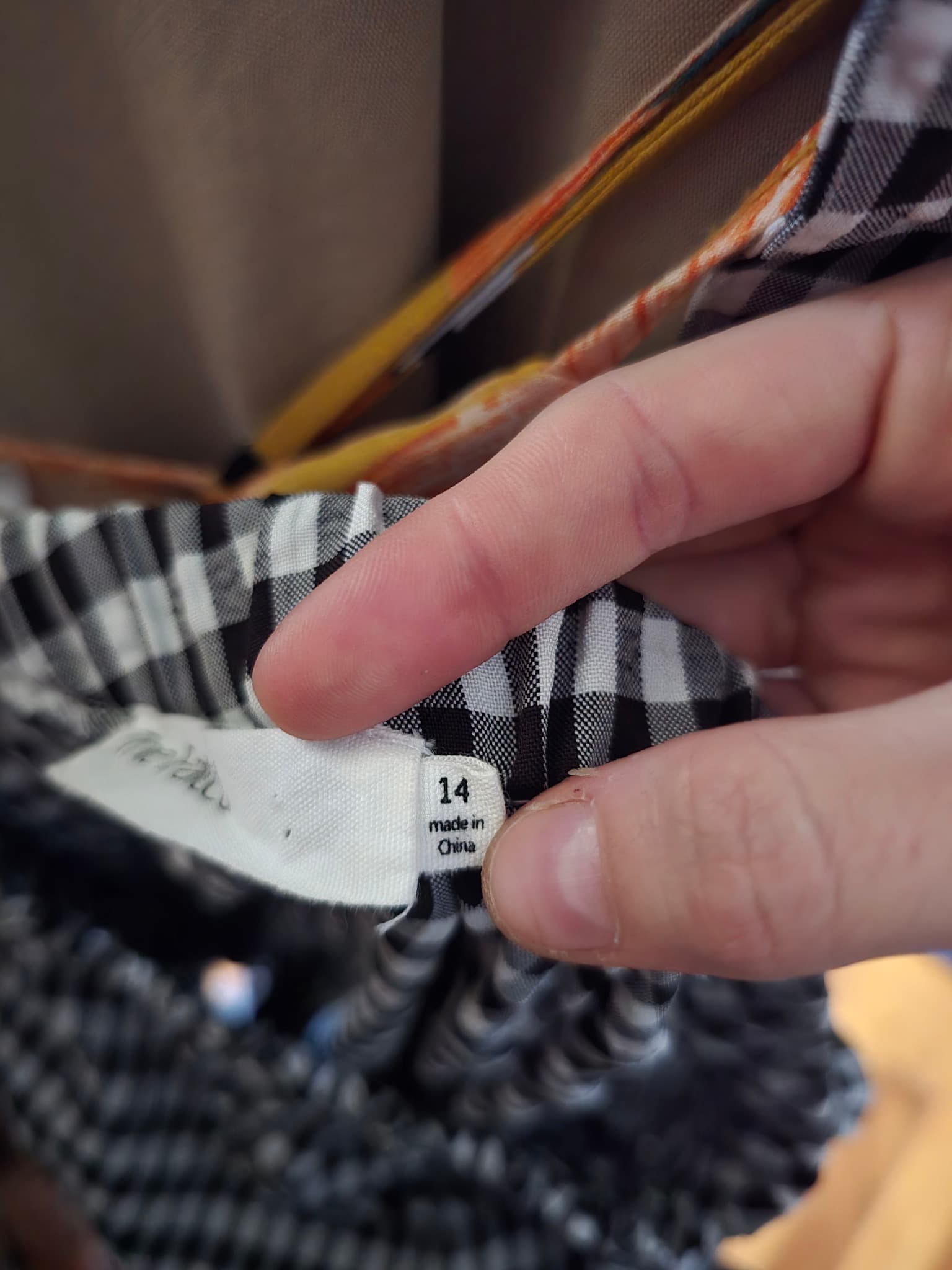 The Fated One-Shoulder Midi Dress Gingham Belted Black and White Women's 14 — photo 5 of 6