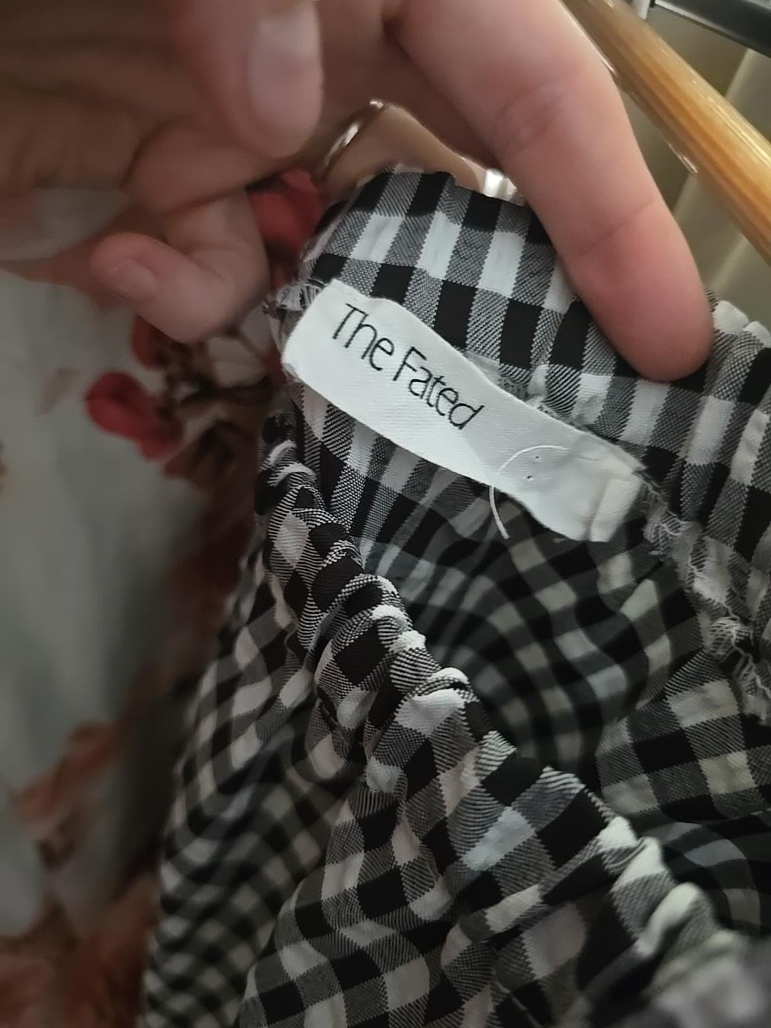 The Fated One-Shoulder Midi Dress Gingham Belted Black and White Women's 14 — photo 6 of 6