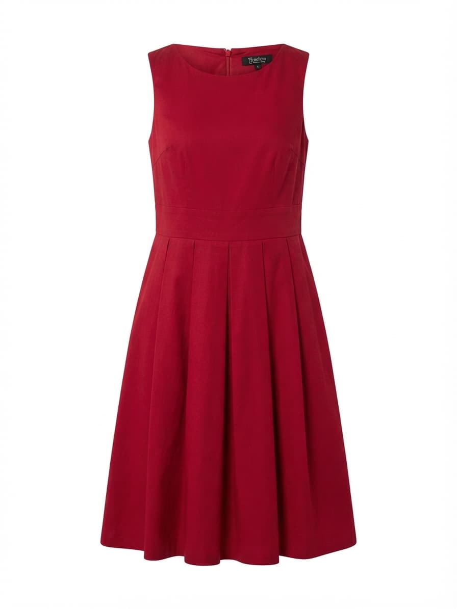 Timeless By Vannessa Tong Midi Dress Pleated Sleeveless Red Women's 10 — photo 1 of 4