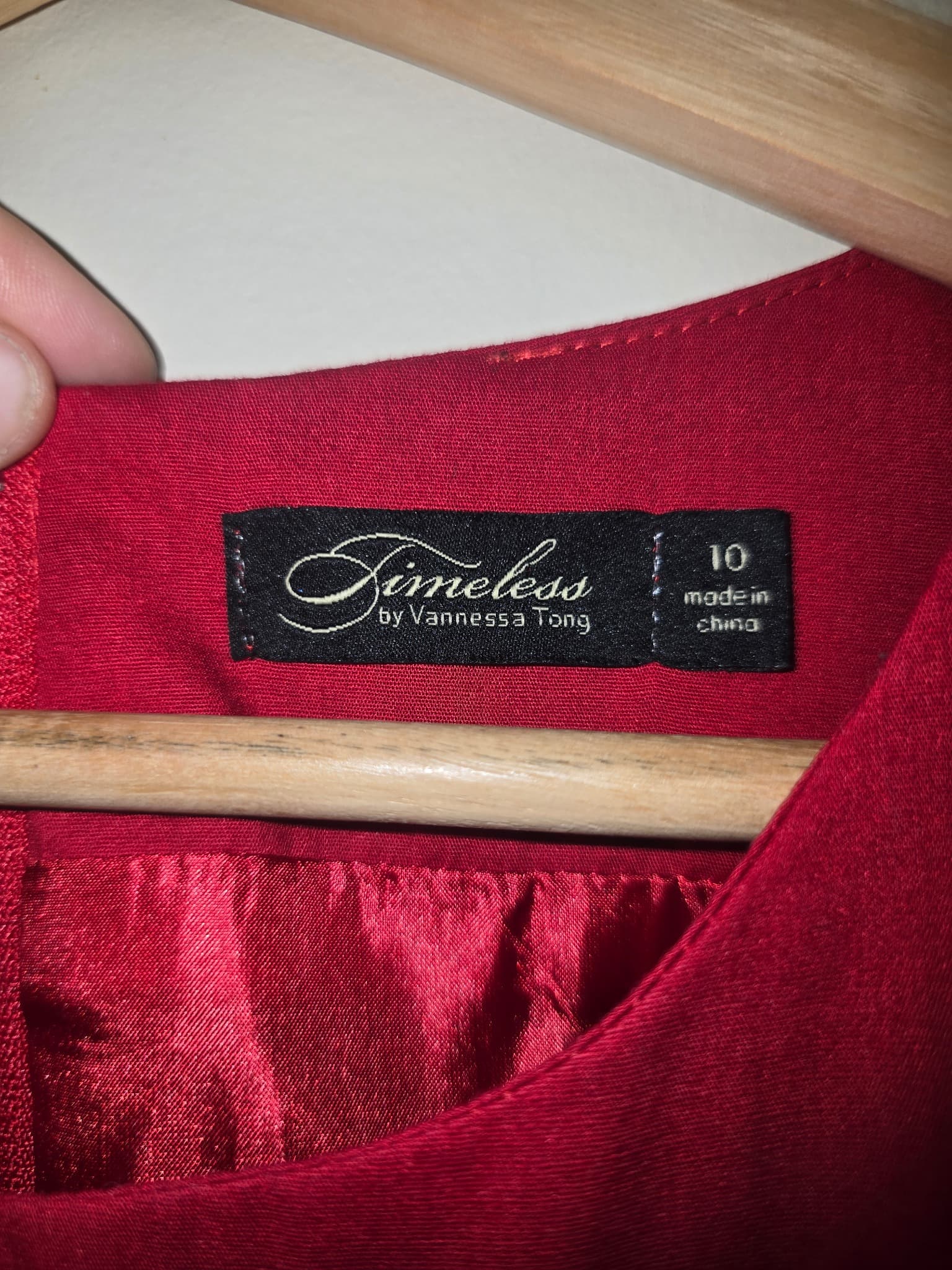 Timeless By Vannessa Tong Midi Dress Pleated Sleeveless Red Women's 10 — photo 2 of 4