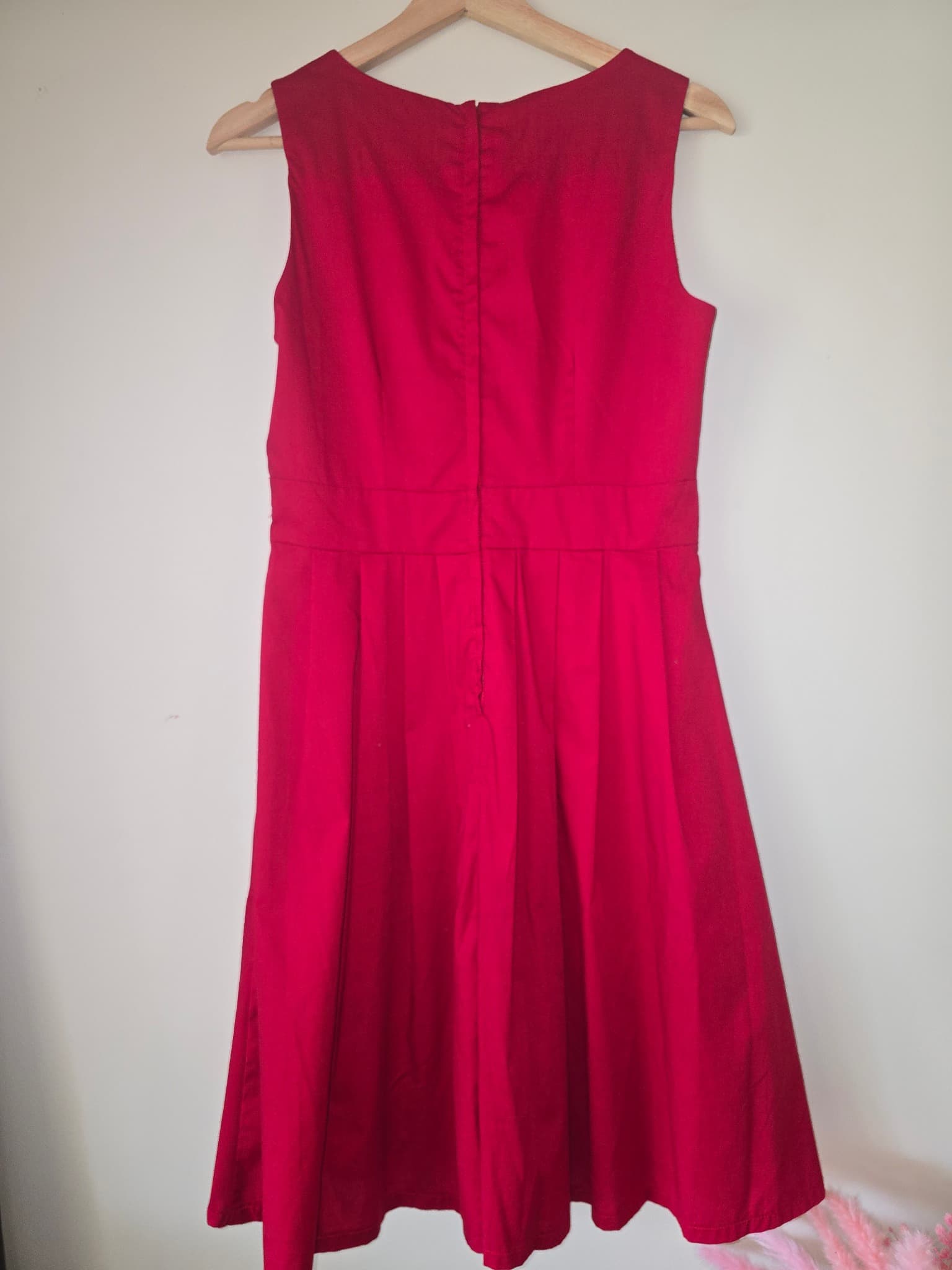Timeless By Vannessa Tong Midi Dress Pleated Sleeveless Red Women's 10 — photo 4 of 4