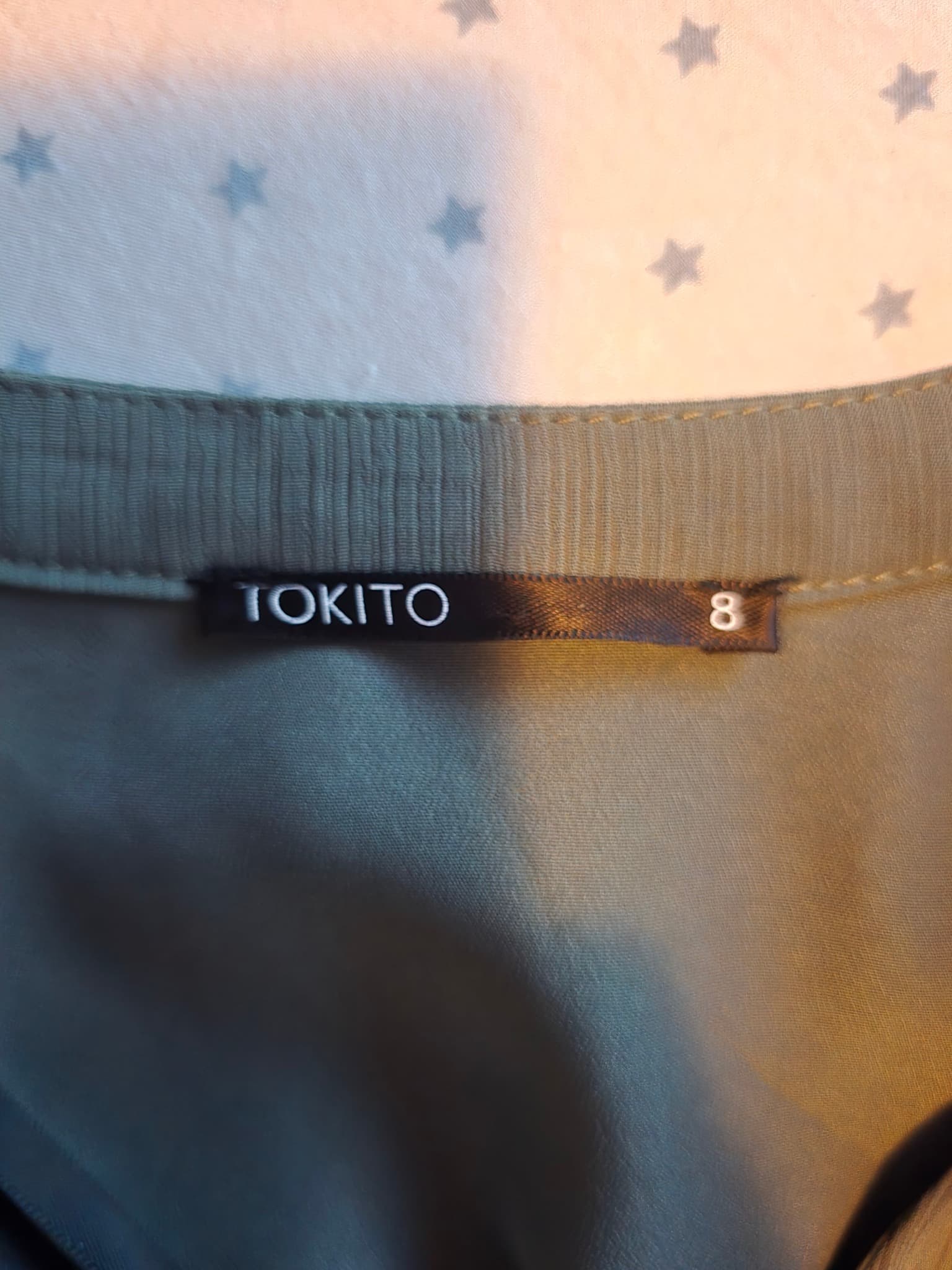 Tokito Mini Dress V-Neck Drop Waist Long Sleeve Sage Green Women's 8 — photo 4 of 5