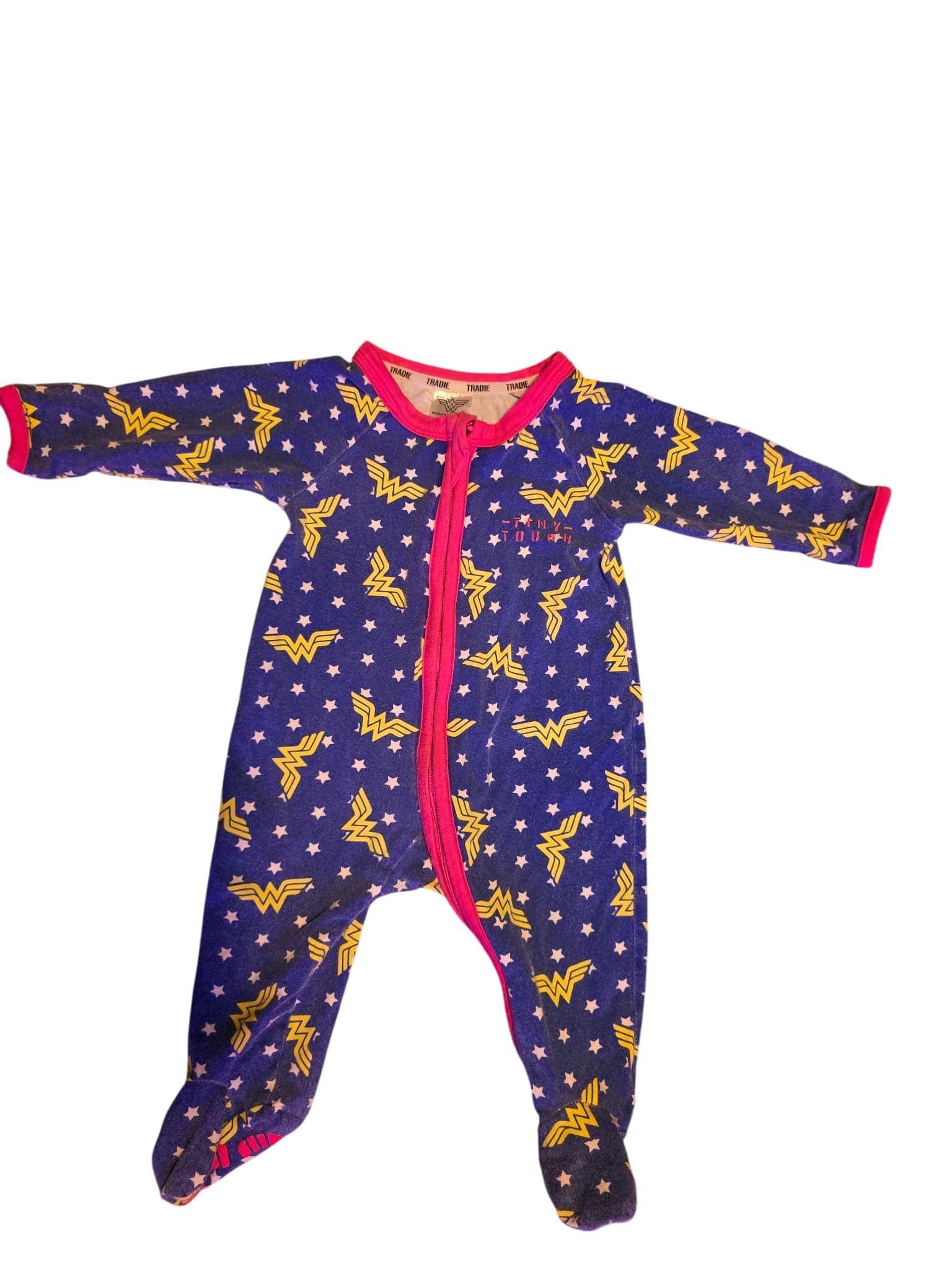 TRADIE Baby Footed Sleepsuit Wonder Woman Print Blue Baby 0-3 — photo 1 of 3