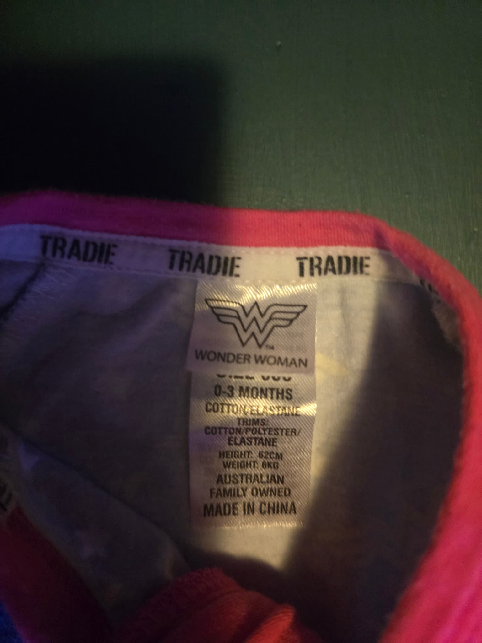 TRADIE Baby Footed Sleepsuit Wonder Woman Print Blue Baby 0-3 — photo 3 of 3