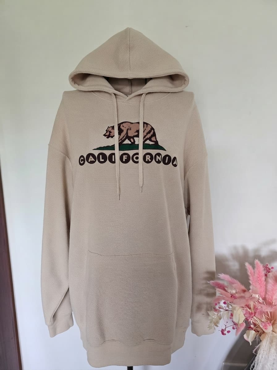 VALANI California Republic Waffle Knit Hoodie Graphic Beige Unisex L — photo 1 of 6