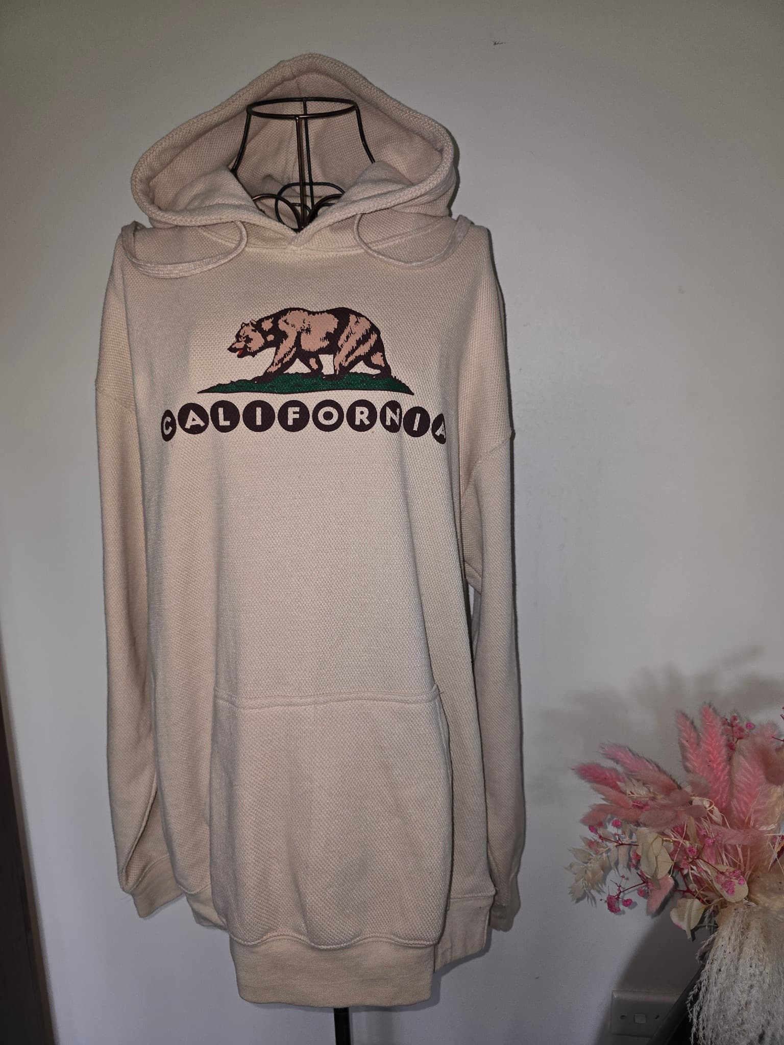 VALANI California Republic Waffle Knit Hoodie Graphic Beige Unisex L — photo 2 of 6