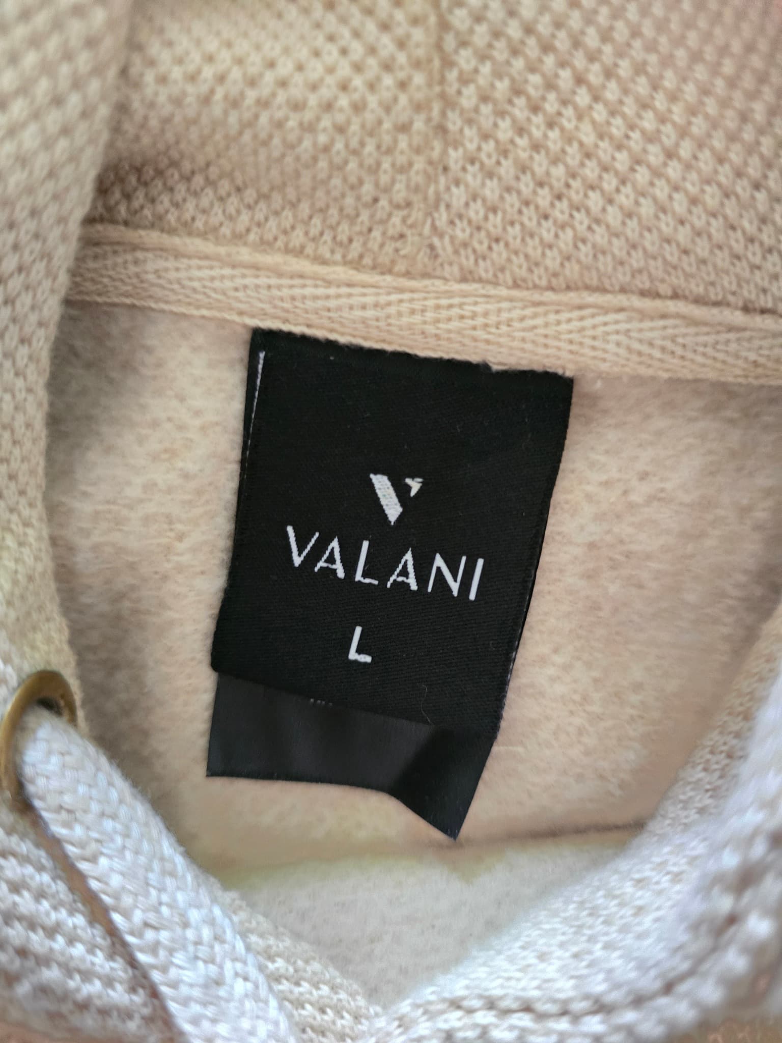 VALANI California Republic Waffle Knit Hoodie Graphic Beige Unisex L — photo 3 of 6