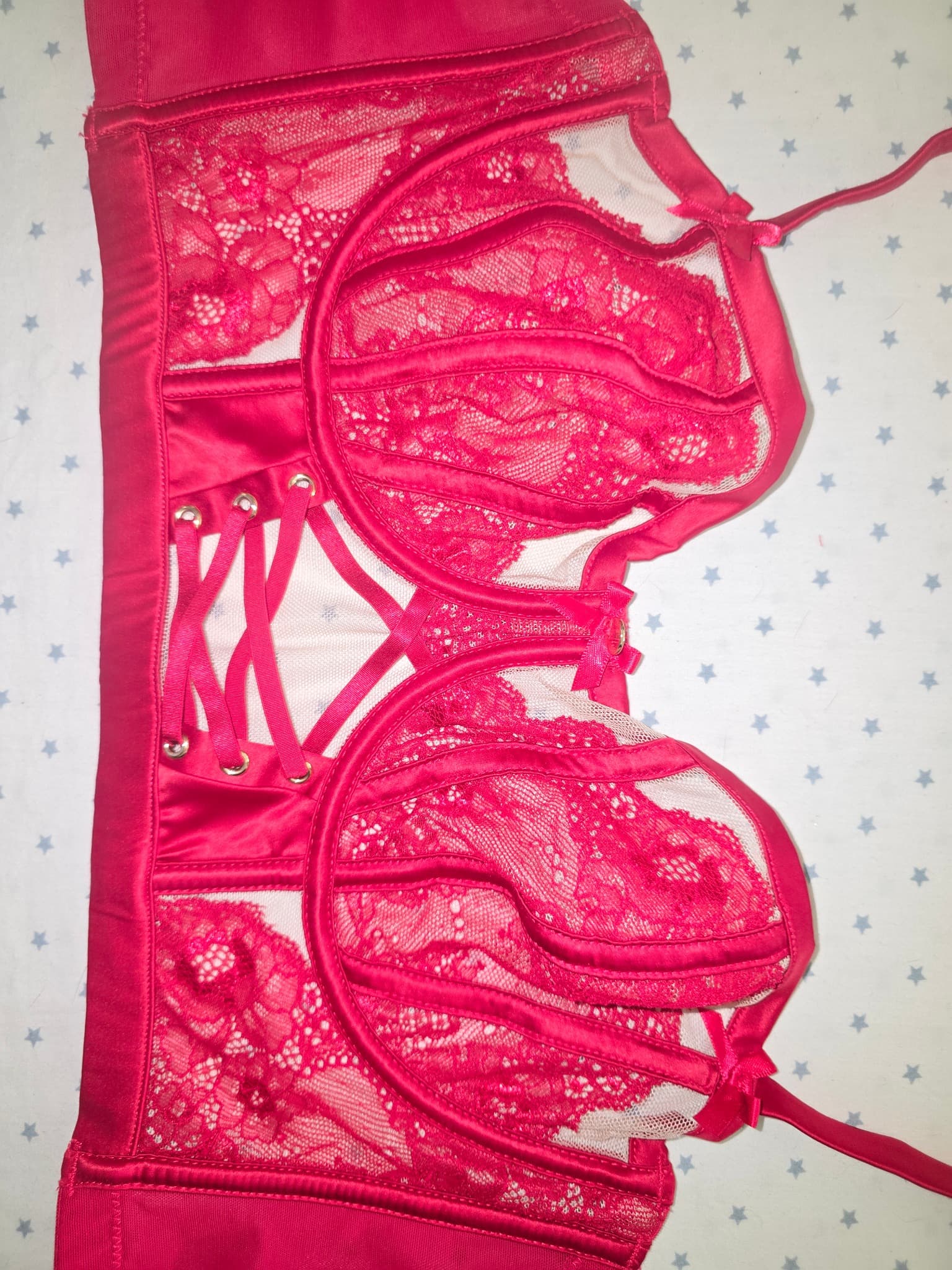 Vamp Corset Bra Lace Detail Red Women's 10DD — photo 2 of 6