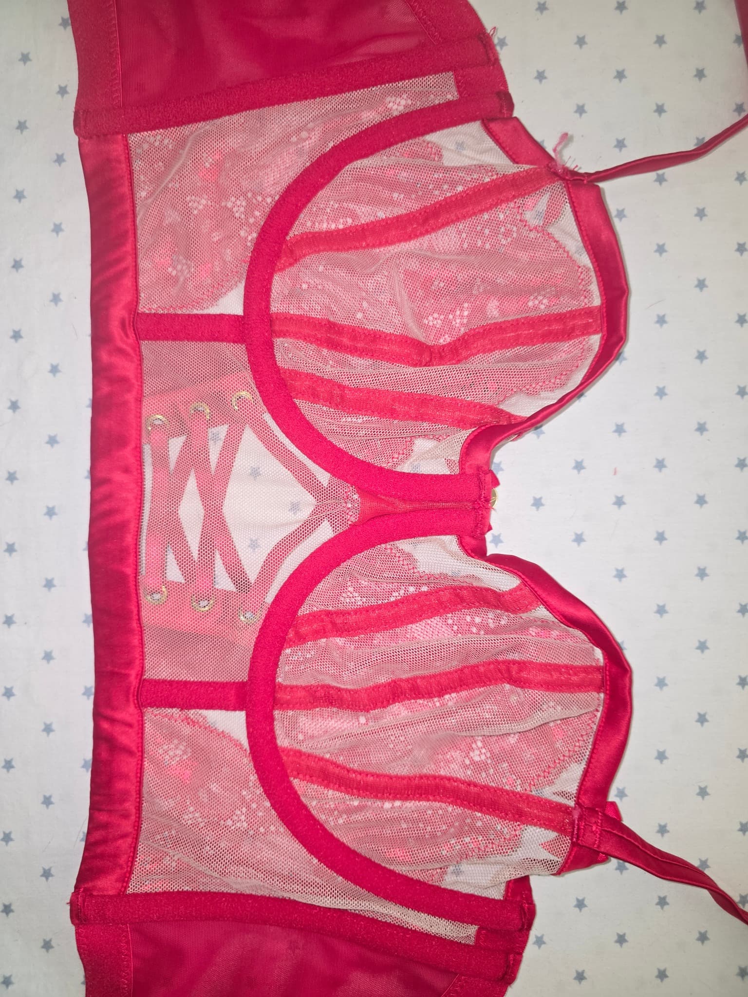 Vamp Corset Bra Lace Detail Red Women's 10DD — photo 3 of 6