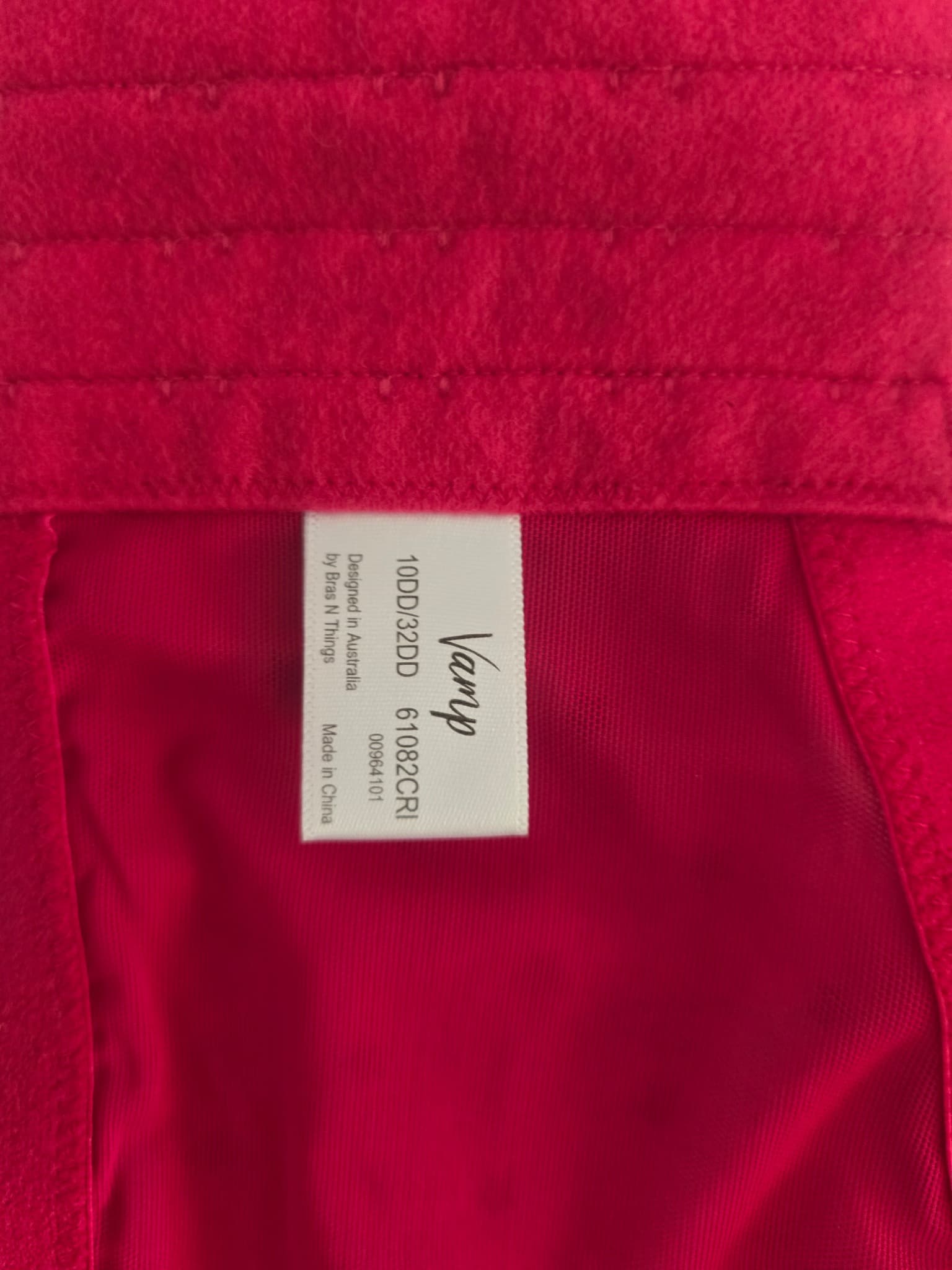 Vamp Corset Bra Lace Detail Red Women's 10DD — photo 4 of 6