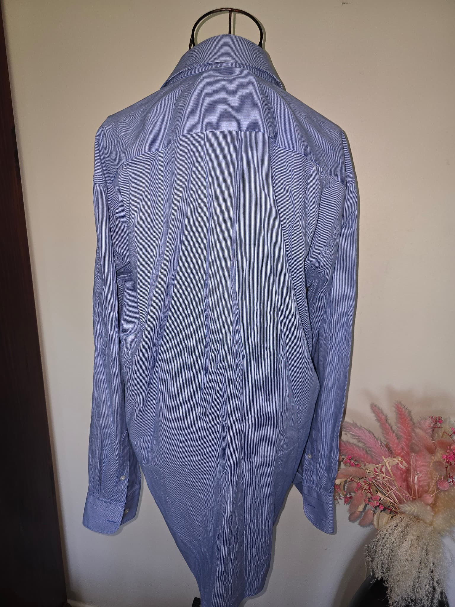 Van Heusen Dress Shirt Pinstripe Blue Men's 42 — photo 7 of 7