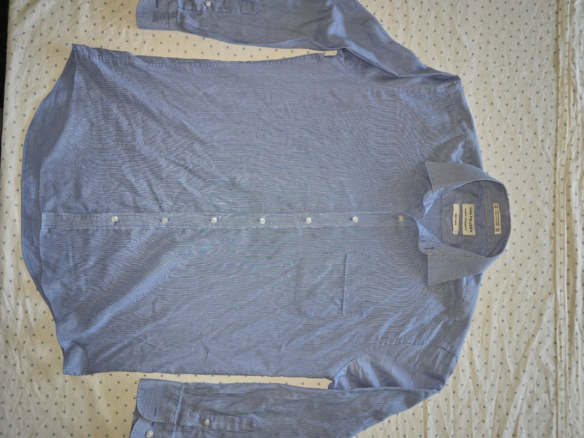 Van Heusen Dress Shirt Pinstripe Blue Men's 42 — photo 2 of 7