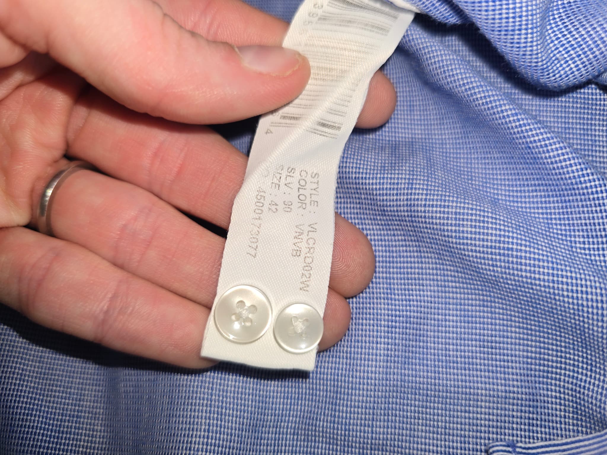 Van Heusen Dress Shirt Pinstripe Blue Men's 42 — photo 6 of 7