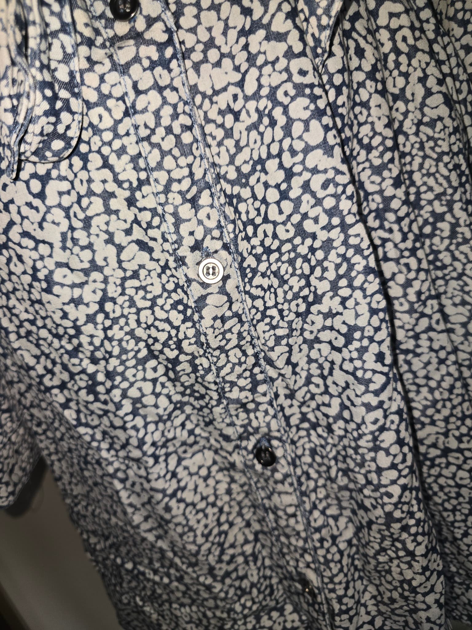 Velvet Heart Shirt Dress Speckled Print Blue Women's M — photo 3 of 6