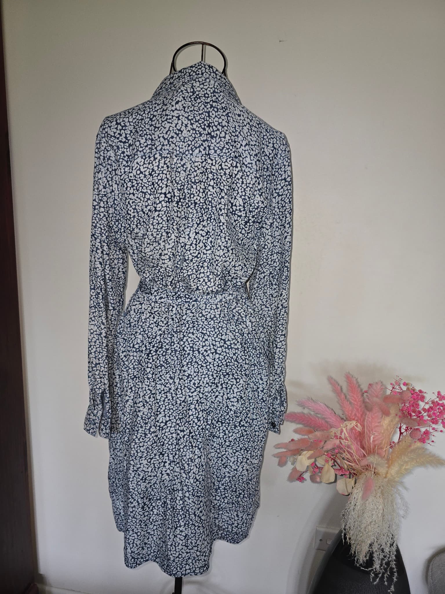 Velvet Heart Shirt Dress Speckled Print Blue Women's M — photo 4 of 6