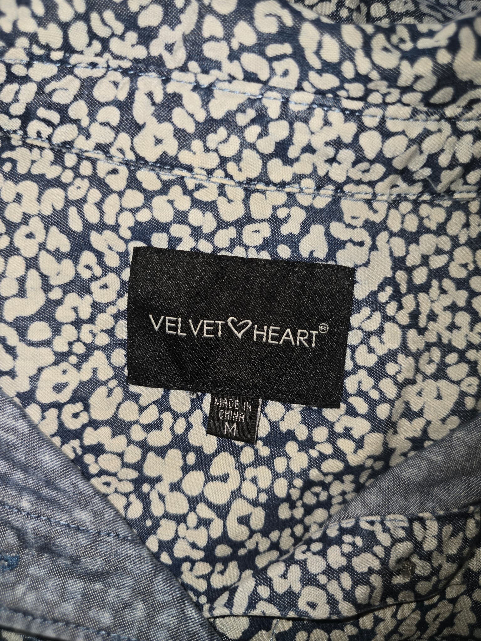 Velvet Heart Shirt Dress Speckled Print Blue Women's M — photo 5 of 6