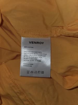 Venroy Tiered Maxi Dress Square Neck Cotton Yellow Women's M — photo 4 of 5