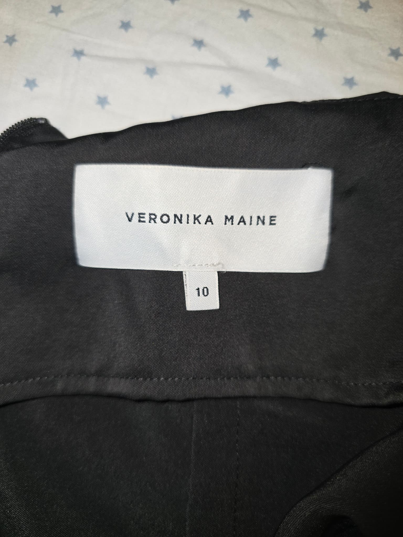 Veronika Maine Maxi Dress Cowl Neck Halter Satin Black Women's 10 — photo 4 of 6
